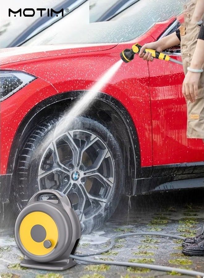 Motim Heavy Duty Garden Hose Cart, 10-mode Spray Nozzle Hose Reel with 10M Water Pipe, Portable Hose Reel Cart Garden Hose Reels, Extendable and Simple Rewind Water Pipe Storage Rack for Garden, Car Pet washing - Image 5